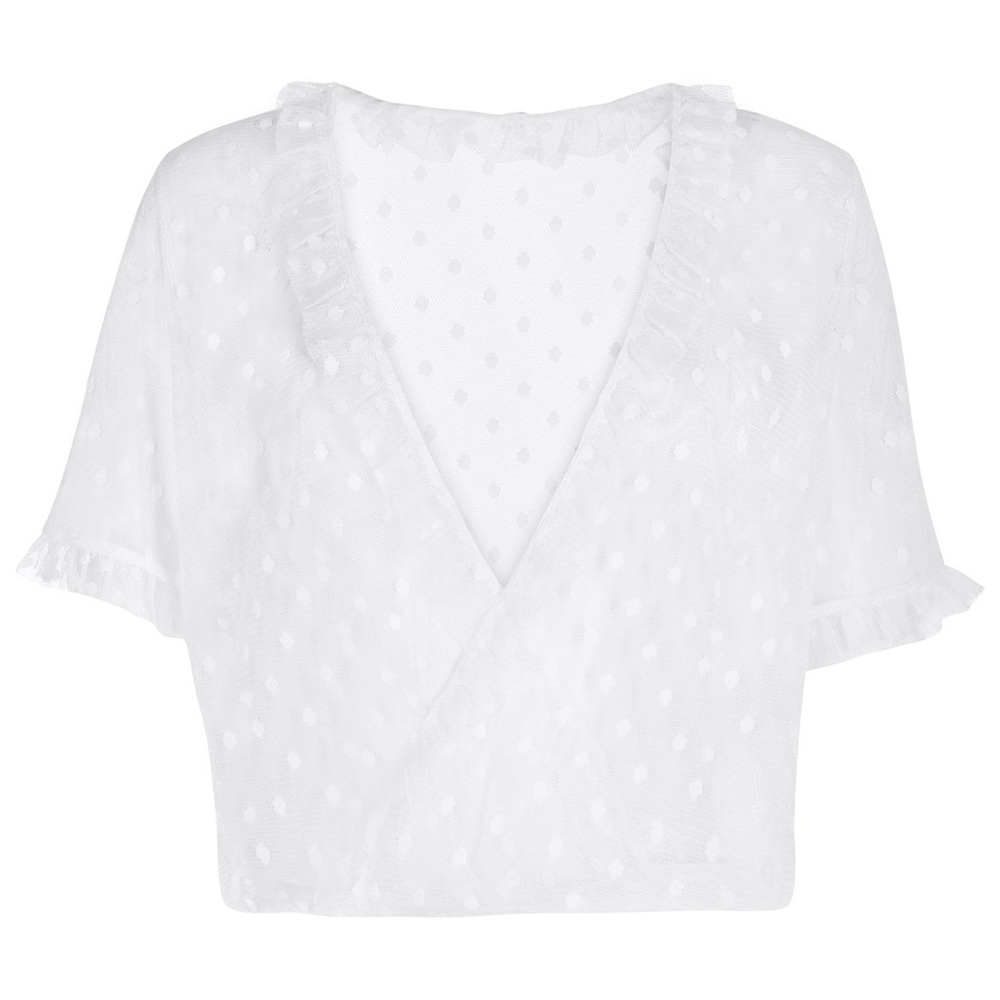 👚✨VENUS RUFFLE DETAIL MESH TOP - Picture 7 of 7